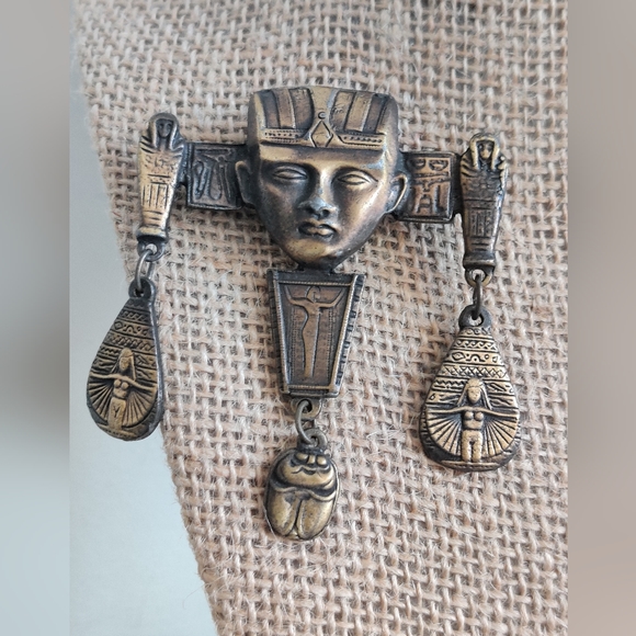 Vintage Egyptian Revival Statement Pin/Brooch - Picture 11 of 12